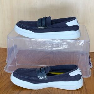 Cole Haan Navy and White Loafers